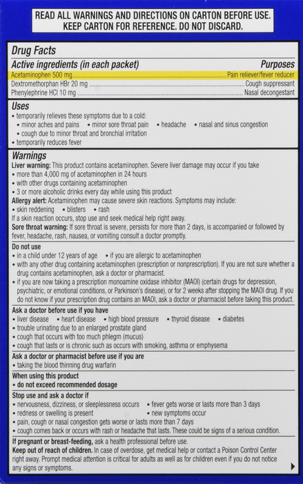 Theraflu Multi-Symptom Severe Cold Lipton Packets 6ct