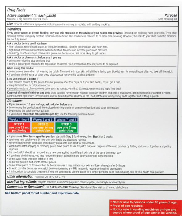 Habitrol Nicotine 7mg Stop Smoking Aid Patch 14ct