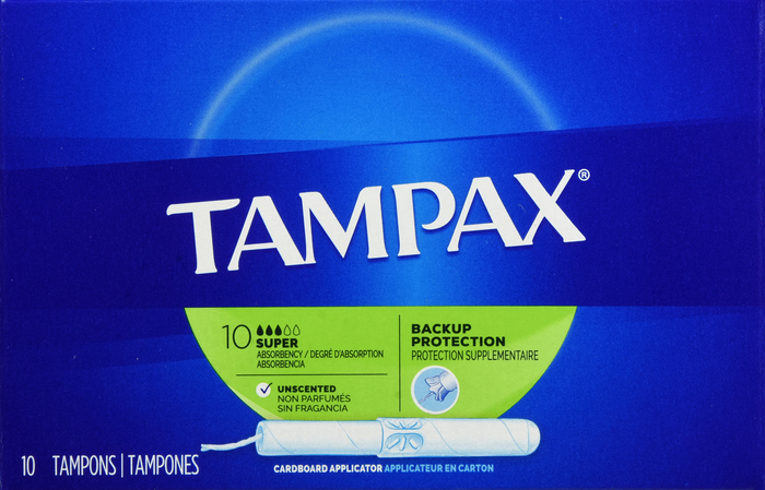 Tampax Flushable Super Absorbency Unscented Tampons 10ct