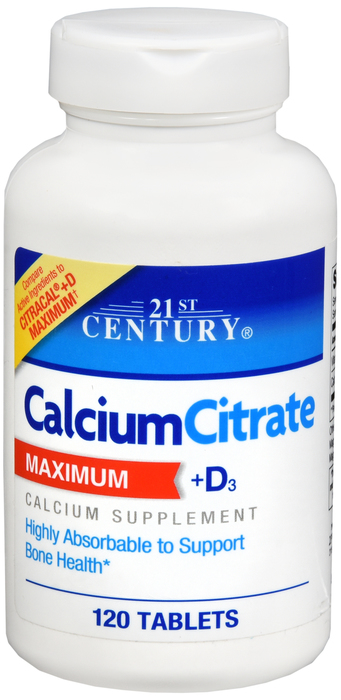 21st Century Calcium Citrate Plus D Maximum Caplets 120ct