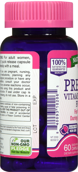 PRENATAL VIT & MINERAL CAP 60CT NAT TRU