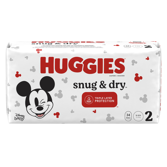 HUGGIES SNUG & DRY SIZE 2 4X34CT