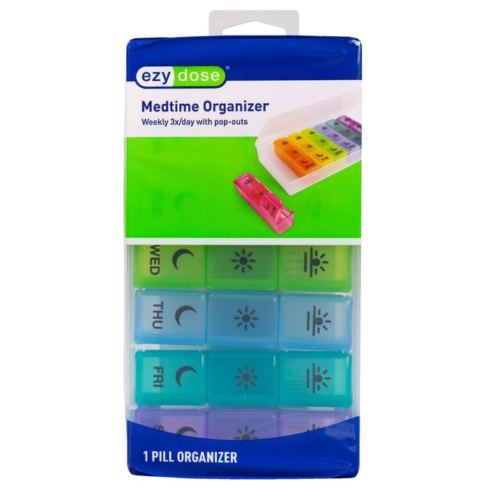 Ezy Dose Pill Organizer 3x/Day Rainbow 3ct