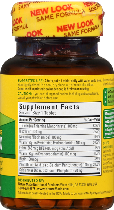 Nature Made B-100 Complex Time Release Tablets 60ct