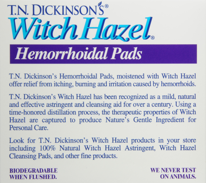 DICKINSON WITCH HAZEL HEMORRD PAD 100CT