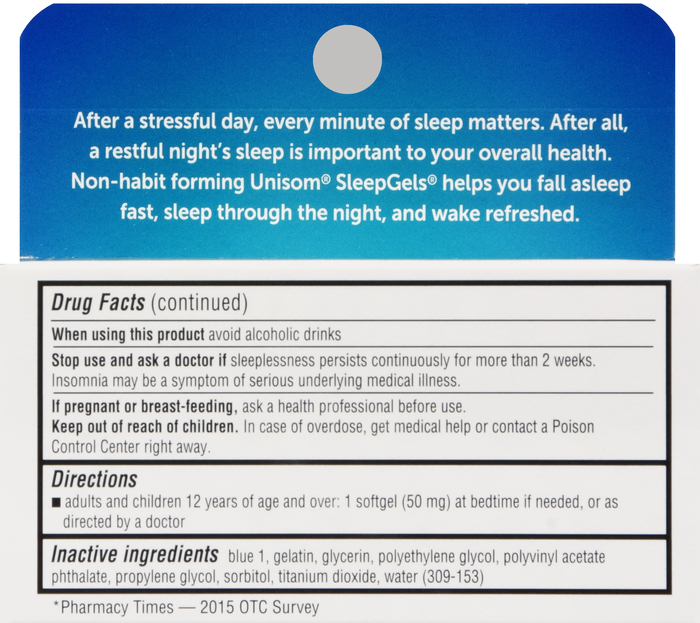 Unisom SleepGels Diphenhydramine HCI SoftGels 32ct