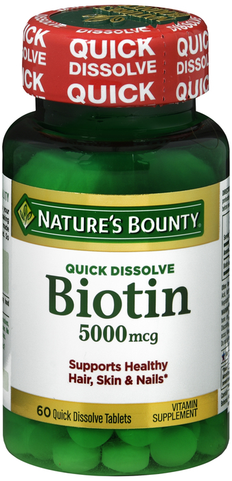 BIOTIN 5000MCG QD TABS 60CT NAT BOUNTY