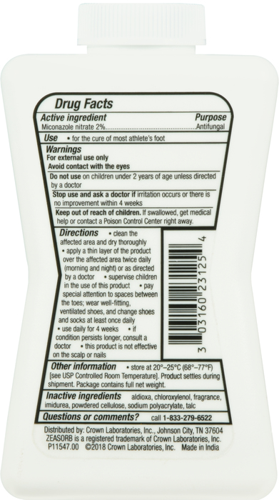 ZeasorbAF Athlete's Foot Powder 2.5oz