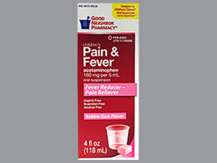 Good Neighbor Pharmacy Children's Pain and Fever Bubble Gum Liquid 4oz