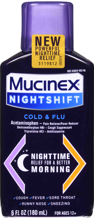 MUCINEX FAST-MAX NT SHFT CLD&FLU 6OZ