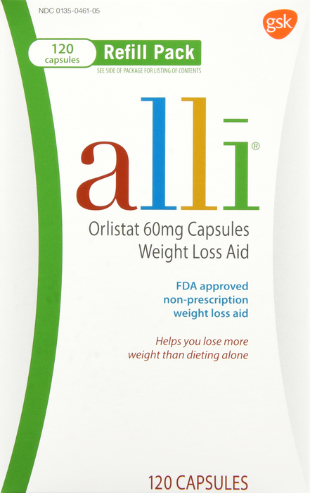 Alli Diet Weight Loss Supplement Pills 60mg Capsules 120ct