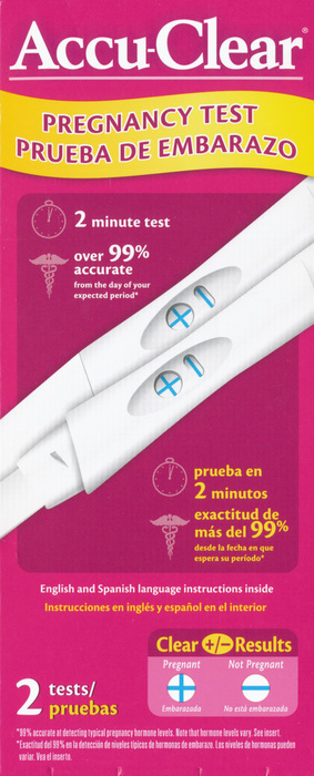 ACCU-CLEAR EARLY PREGNANCY TEST 2CT