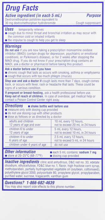 Delsym 12 Hour Extended Release Cough Suppressant Grape 5oz