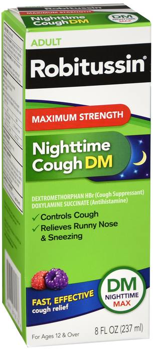 ROBITUSSIN DM MAX STR NIGHTTIME CGH 8OZ