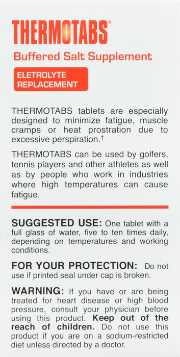 Thermotabs Salt Supplement Buffered Tablets 100ct