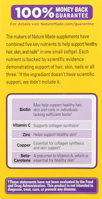 HAIR SKIN NAILS W/BIO SGC 120CT NAT MADE