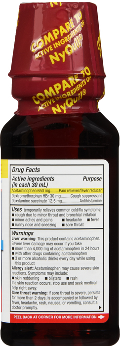 Good Neighbor Pharmacy Night Time Cold & Flu 6HR Cherry Flavor Liquid 8oz