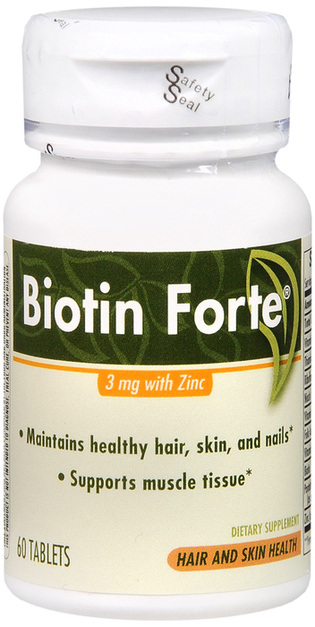 Nature's Way Biotin Forte 3mg w/Zinc Tablets 60ct