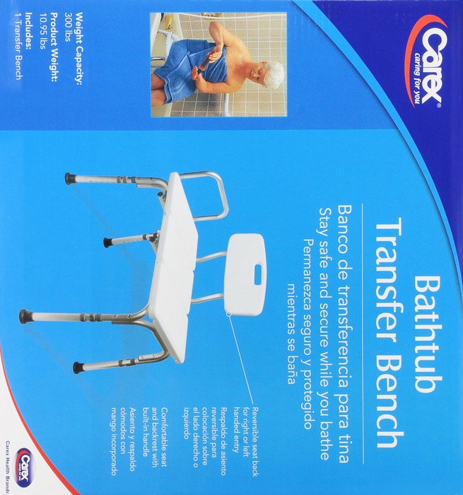 Carex Tub Transfer Bench with Height Adjustable Legs 1ct