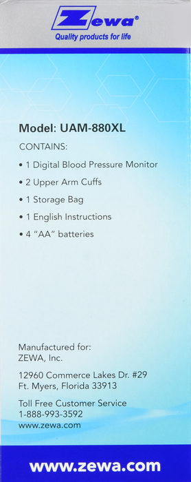 Zewa Automatic Premium Blood Pressure Monitor XL 1ct