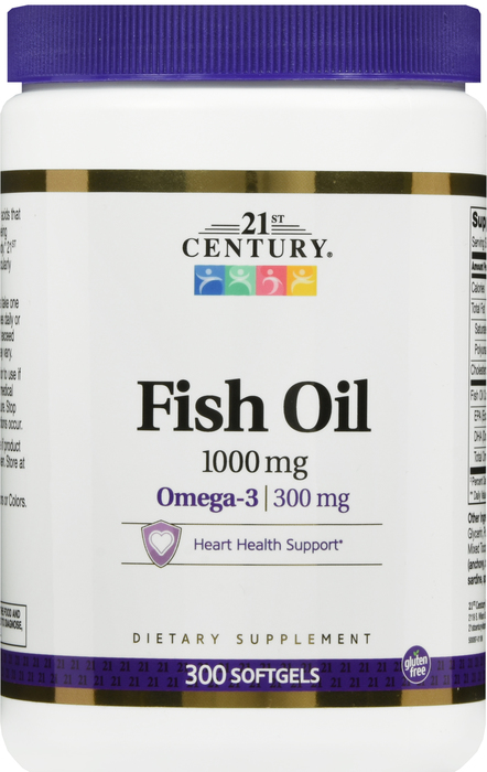 21st Century Omega-3 Fish Oil 1000mg Softgels 300ct