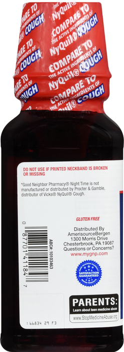 Good Neighbor Pharmacy Night Time Cough Cherry Flavor Liquid 8oz