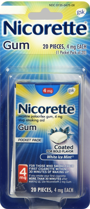 NICORETTE GUM 4MG WHITE ICE 20 CT.