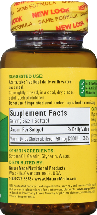 Nature Made VIT D 2000IU LIQUIGEL 90ct