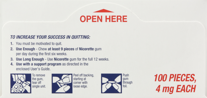 NICORETTE GUM 4MG SPEARMINT 100CT