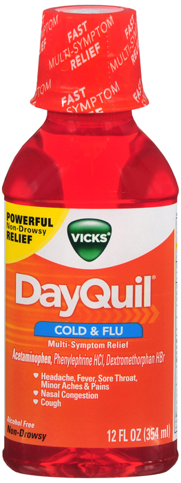 DAYQUIL COLD & FLU PSE FREE LIQ 12OZ