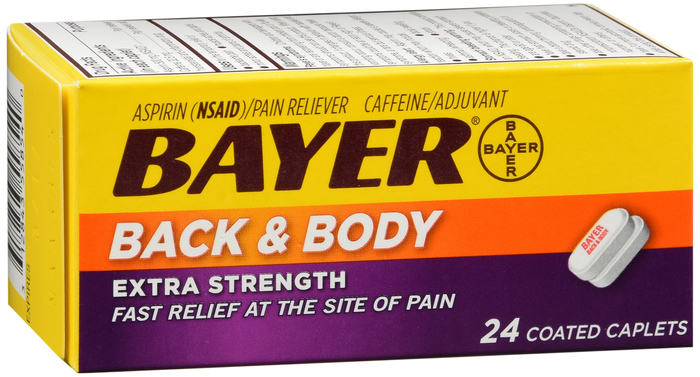 Bayer Extra Strength Back & Body Pain Reliever 500mg Coated Caplets 24ct