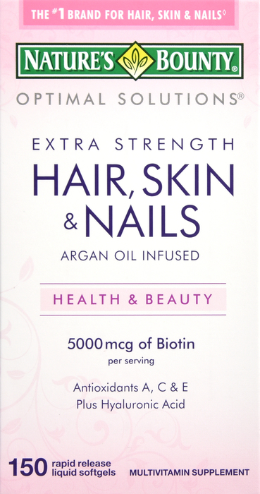 Nature's Bounty Optimal Solutions Hair Skin Nails Softgels 150ct