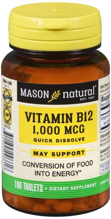 Mason Natural Vitamin B12 1000mcg Sublingual Lozenges 100ct