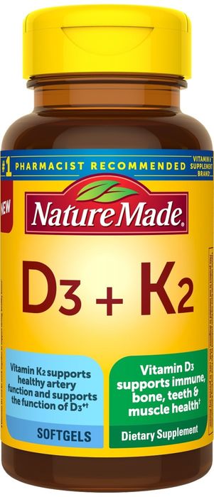 Nature Made Vitamin D3 + K2 Softgels 30ct