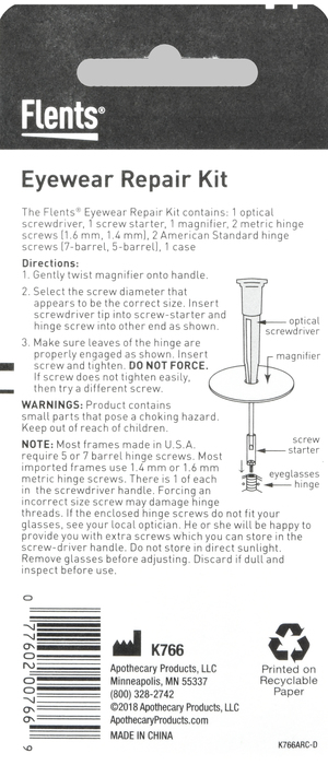 Flents Eyewear Repair Kit and Magnifier 1ct