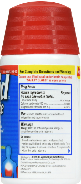 Pepcid Complete Acid Reducer + Antacid Chewable Berry Tablets 50ct