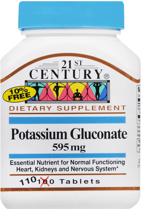 21st Century Potassium Gluconate 595mg Tablets 110ct