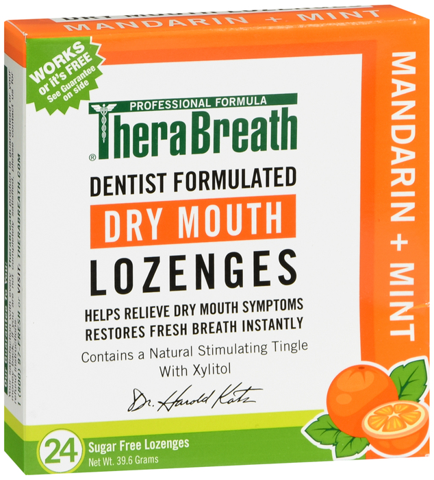 TheraBreath Dry Mouth Mandarin Mint Lozenges 24ct