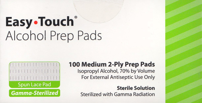 Easy Touch Alcohol Prep Pads 100ct