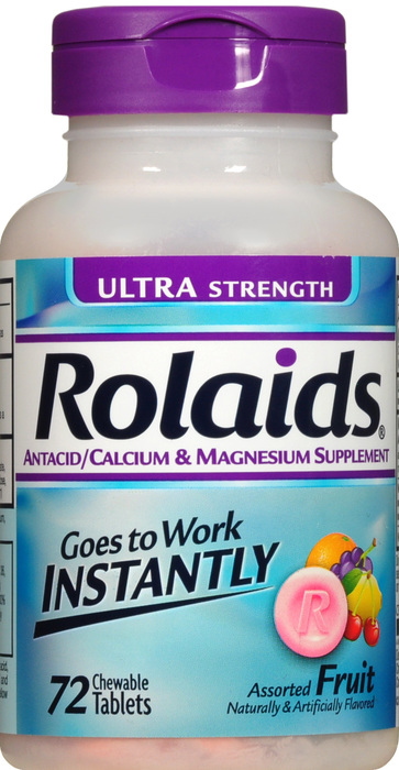 Rolaids Ultra Strength Antacid Assorted Fruit Chewable Tablets 72ct