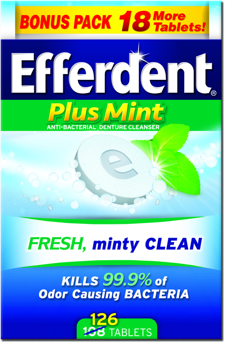 EFFERDENT PLUS MINT TABLET 126CT