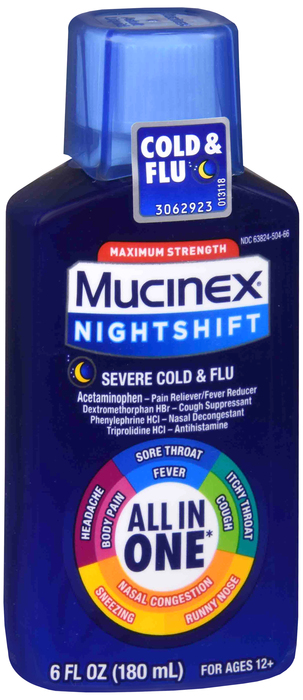 Mucinex Nightshift Severe Cold & Flu Liquid 6oz