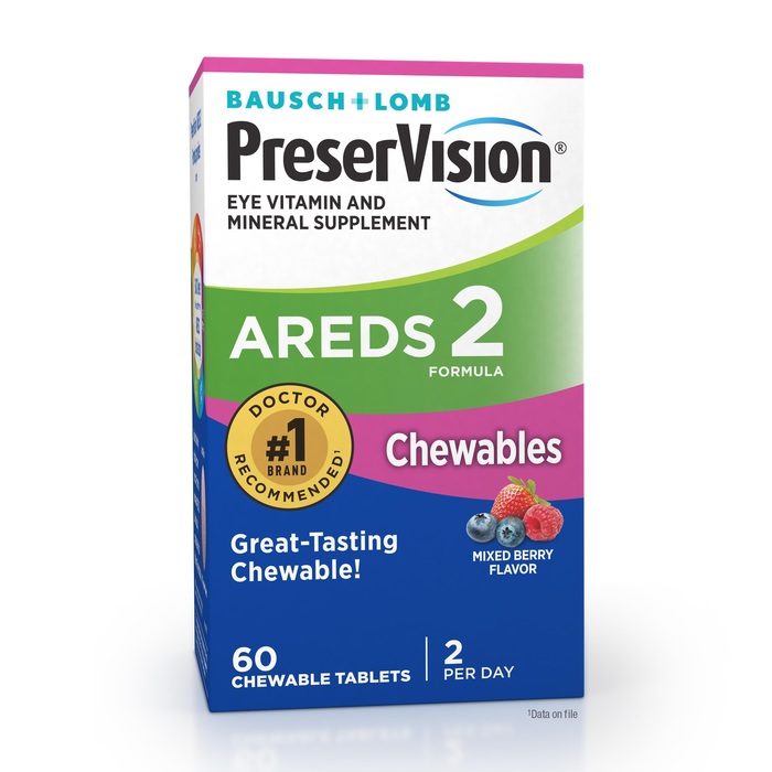 Bausch + Lomb PreserVision AREDS 2 Eye Vitamin & Mineral Supplement Chewable Tablets 60ct