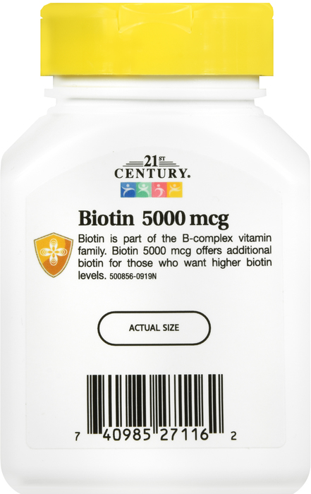 21st Century Biotin 5000 mcg High-Potency Capsules 110ct