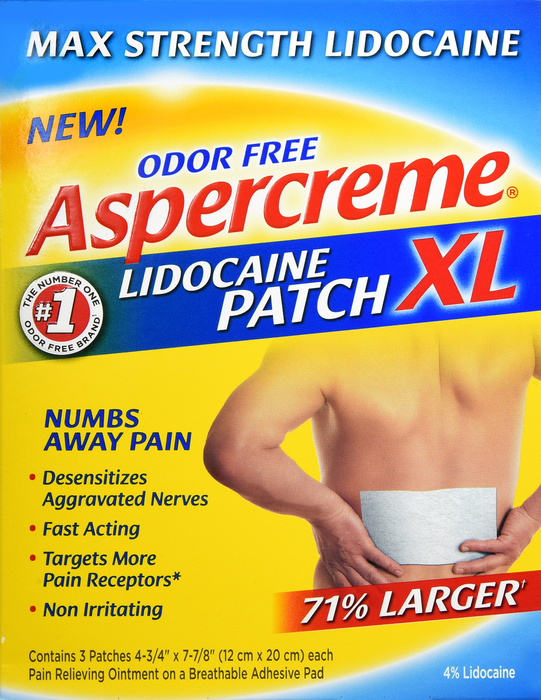 Aspercreme Lidocaine Pain Relief Extra Large Patches 3ct