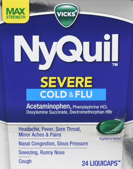 NyQuil Severe Cold & Flu Liquid Capsules 24ct