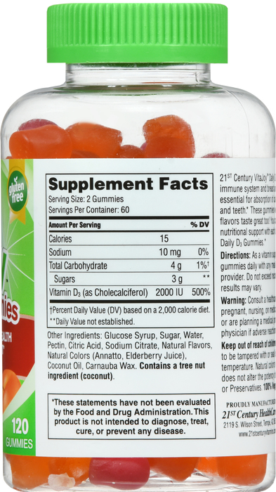 21st Century VitaJoy Gummies Daily D 2000 IU Gummies 120ct