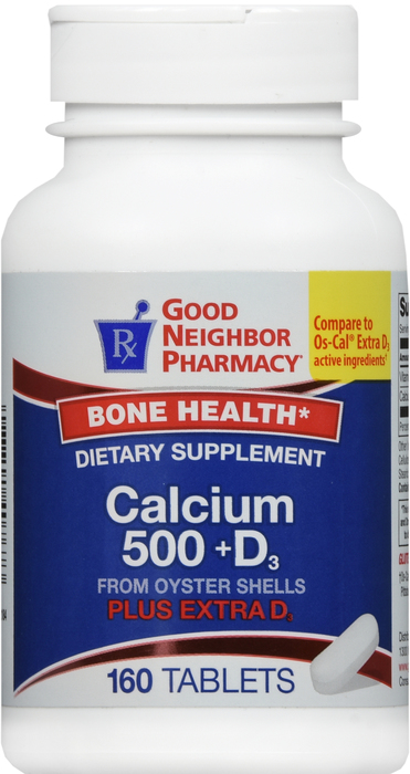 Good Neighbor Pharmacy Calcium +D3 500mg Tablets 160ct