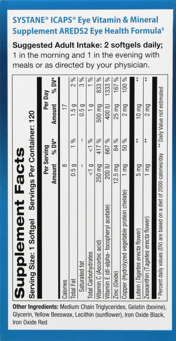 Systane I-Caps AREDS2 Eye Vitamin Softgels 120ct