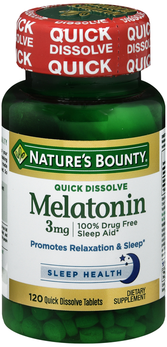 Nature's Bounty Melatonin 3mg Quick Dissolve Tablets 120ct